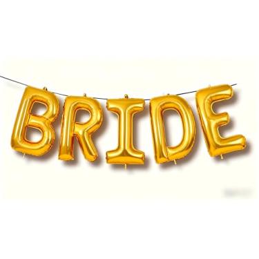 Imagem de Balões de noiva gigantes dourados - 81 cm, decorações de despedida de solteira, balões dourados para decoração de chá de noiva