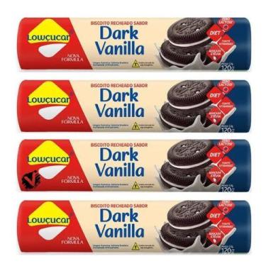 Imagem de 4 Biscoito Recheado Lowçucar 120g Sabores Diet Zero Açúcar Baunilha