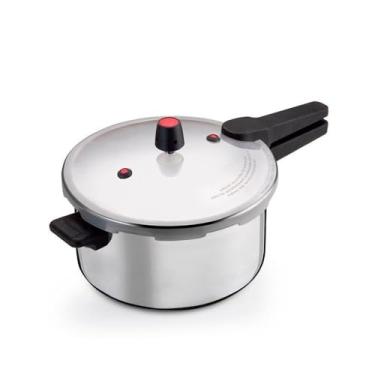 Imagem de Panela de Pressão em Aço Polido, 7 Litros, Fechamento Externo, Cabo em Baquelite, Ideal para cozinhar Feijão Feijoada Carnes Mocotó Dobradinha Receitas Diversas