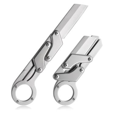 Imagem de Canivete, Canivete Faca de Frutas Retrátil Multifuncional Portátil para Cozinha Camping Churrasco Abra Pacote, 17.8cm(02UN)