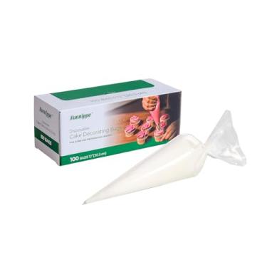 Imagem de Funnippe Sacos de confeitar descartáveis, sacos de decoração de bolos de 30 cm, sacos de confeitaria anti-explosão para bolos e biscoitos, pacote com 100