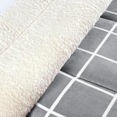 Imagem de Coberdrom Sherpa E Flannel Austin Solteiro Manta 100g 01 Peça - Cinza