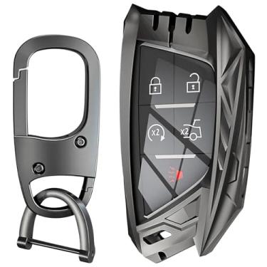 Imagem de Generic Capa de chaveiro para Ct4 Ct5, liga de zinco à prova d'água com couro, capa de TPU à prova de choque, suporte de chaveiro com mosquetão