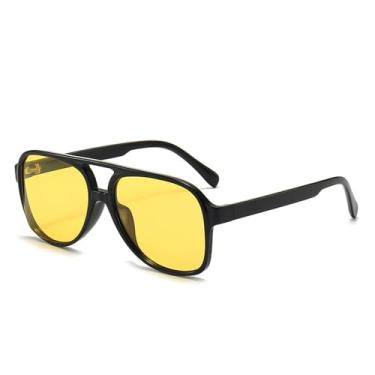 Imagem de Óculos de Sol Grandes Unissex com Lentes Gradientes e Proteção UV400 para Esportes ao Ar Livre, Corrida e Ciclismo, Visão Noturna Preta.