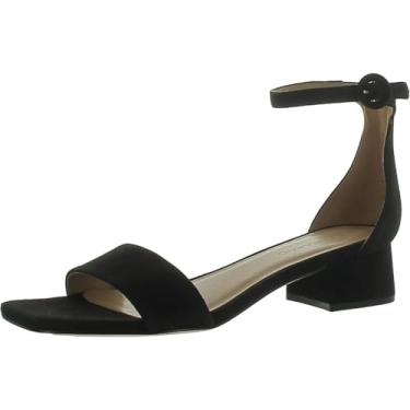 Imagem de Bernardo Jalena Sandálias de salto para mulheres – couro e fabricação artificial – fivela de pino único, Camurça preta infantil, 40