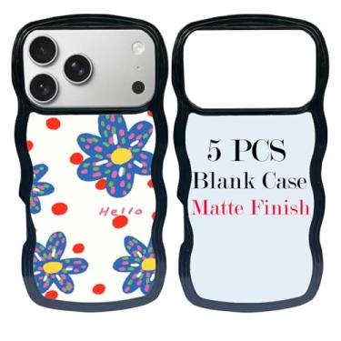 Imagem de JUSTRY 5 peças de capa de telefone em branco por sublimação em branco para impressão compatível com iPhone 17 Pro, capa protetora de borracha personalizada com prensa térmica DIY + inserção fosca