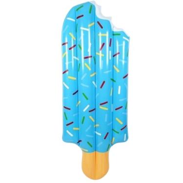 Imagem de Boia Inflável Sorvete Gigante 196×86 cm para Piscina e Praia – Ice Pop – Adulto e Infantil – Luma Festas (Azul)