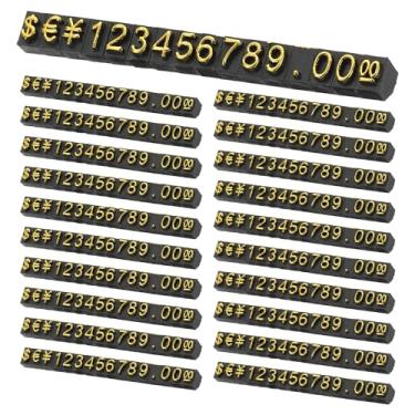 Imagem de PATIKIL Conjunto de 20 cubos de exibição de preços, suporte de etiqueta de preço ajustável, número removível, kit de bloco de dólar para sinalização de exibição de lojas de varejo de joias (preto