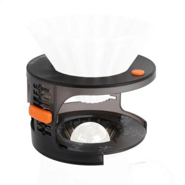 Imagem de watchget Pour Over Coffee Ice Ball Dripper Stand & Filter Cup Stand Kit de extração de café altura ajustável 3 seções destacável portátil para acampamento ao ar livre, preto