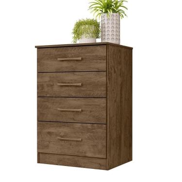 Imagem de Comoda 4 Gavetas 61 Cm Ms913 Castanho Wood Moval Castanho Wood