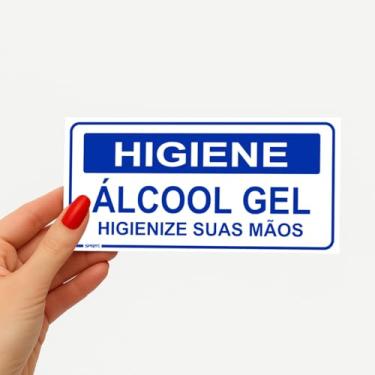 Imagem de SPORTINOX, 2 Placas Higiene Álcool Gel Higienize Suas Mãos 10x20cm