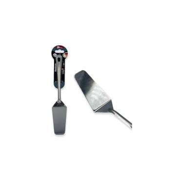 Imagem de Espátula para Bolo e Tortas em Aço Inox, 25cm x 5cm, Utensílio Culinário Inteiriço, Design com Furo para Pendurar, 50g