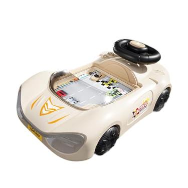 Imagem de oshhni Volante de brinquedo para carro de aventura com música, jogo educativo de simulação de direção para crianças, Bege Marrom