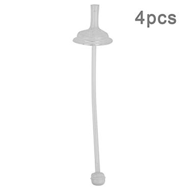 Imagem de Zerodis 4 Unidades de Canudo Com Canudinho para Bebês, Produtos para Maternidade, Produtos para Alimentação Com Leite Em pó, Canudos de Leite Em pó para Bebês, Design Sem Gotejamento Com Bola Pesada, Perfeito para 6 Meses a 4 (Boca larga universal)