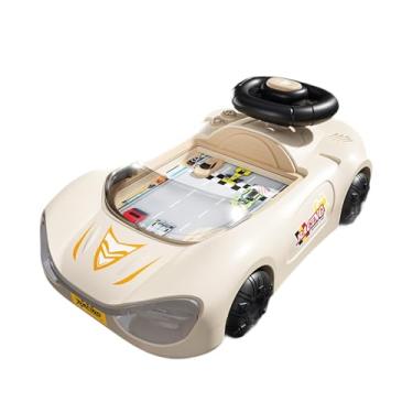 Imagem de MERIGLARE Volante de brinquedo para carro de aventura com música, portátil, simulador de direção para crianças a partir de 3 anos, Bege Marrom