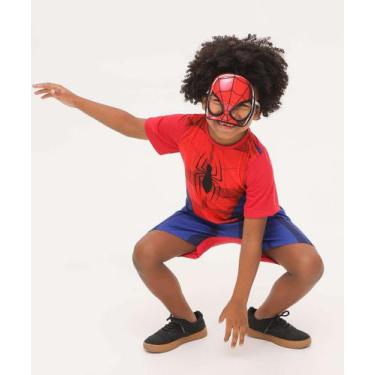 Imagem de Macacão Infantil Fantasia Homem Aranha Marvel Tam 4 a -56138, Vermelho