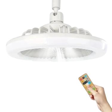 Imagem de Luz LED com Ventilador | Teto com Controle Remoto - 3 pás, temporização, 3 velocidades, luz LED regulável, luminária para quarto infantil, sala estar Shangjia