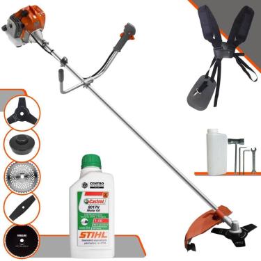 Imagem de Máquina de Cortar Grama Tekna RL430ACN-TK À Gasolina 43cc 1,7HP 9.000rpm Roçadeira Lateral Multifuncional Com 5 Opções de Cortes + ÓLEO STIHL 2T