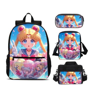 Imagem de Conjunto de mochilas Sailors Moons Tsukinos Usagis Anime School 4 unidades