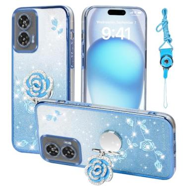 Imagem de Nouxwerx Capa para Motorola Edge 50 Fusion 5G, capa de celular para G96 capa macia e fina para meninas e mulheres com anel de alça de suporte de cordão à prova de choque capa protetora para Moto Edge