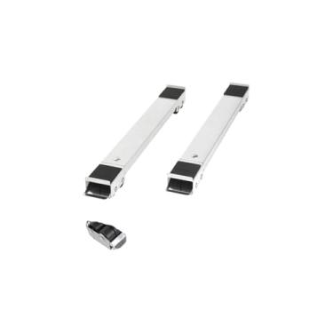 Imagem de Kit 2 Pés Niveladores Multiuso com Rodinhas, Suporte para Eletrodomésticos, Plástico e Metal, Até 180kg, Ajustável 45-70cm, Sortido