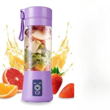 Imagem de Mini Liquidificador Portátil Shake 6 Laminas + Cabo USB-SE3095 (ROXO)