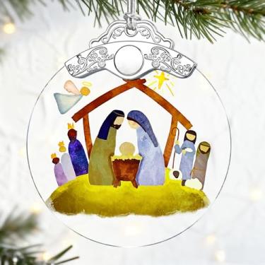 Imagem de Presentes Cristãos: Enfeites de Natal de Presépio (Decorações de Natal Religiosas) | Decoração de Férias Cristãs, Decoração de Sagrada Família, Presentes Religiosos, Presente de Batismo e Presente