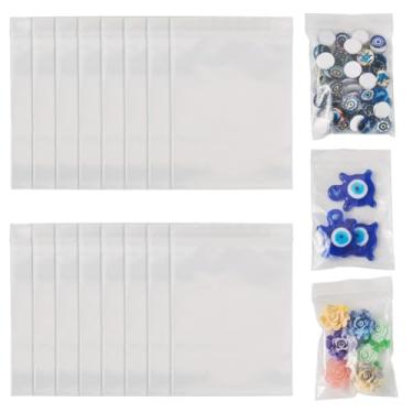 Imagem de 150 peças/conjunto de sacos retangulares de plástico transparente com fecho de correr organizador de armazenamento bolsa de vedação superior transparente bolsa de embalagem auto-selável 9 x 6 cm