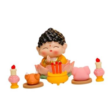 Imagem de Wswqop Estátua de Feng Shui em Desenho Animado, Enfeite de Ano Chinês, Leve, Decoração Chinesa, Coleção para Casa E Escritório, Escultura, Fofa para, Buda, Tamanho real