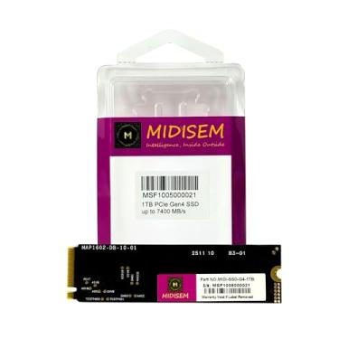 Imagem de Midisem SSD M.2 PCIe 4.0 NVMe de 1 TB | Leitura de até 7400 MB/s, gravação de 6000 MB/s | Cache DRAM e TLC NAND 3D | Alta resistência 800 TBW | Compatível com desktop, laptop e console | Garantia de 5