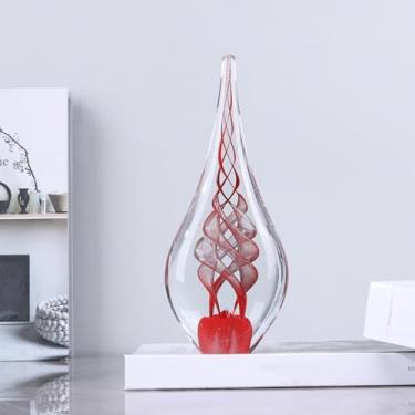 Imagem de Escultura de 23 cm de altura, decoração de vidro soprado à mão, peso de papel para mesa de escritório, estatuetas modernas de arte em vidro mediterrâneo, decoração de casa de praia mediterrânea