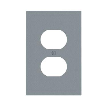 Imagem de WUYOCHA Capas decorativas cinza para interruptor de luz duplex de 1 gangue, placas de parede exclusivas para tomadas elétricas, capas de placa de interruptor para quarto, cozinha, decoração de casa