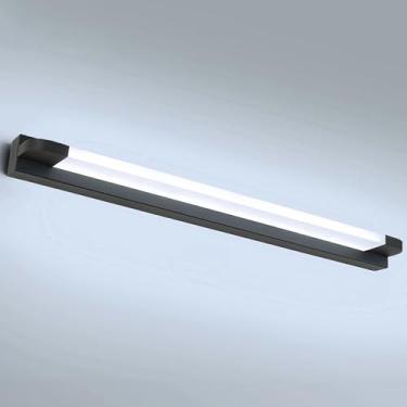 Imagem de Luminária de parede LED para banheiro, preta, com espelho frontal, IP44, para exibição de fotos, luminária de parede para espelho, arandela para hotéis e restaurantes, luminária de leitura m