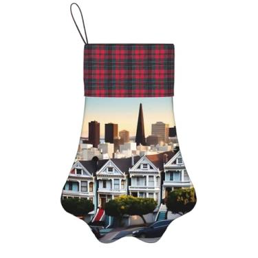 Imagem de SKKNT São Francisco Impressão Meias de Natal Animais de Estimação Decoração de Natal Cães Gatos Árvore Decoração Doce Presente Conveniente