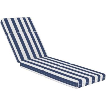 Imagem de Almofadas de espreguiçadeira para ambientes externos, 203 x 66 x 10 cm para móveis ao ar livre - Almofada de substituição à prova d'água para sala de estar e pátio, almofada grossa resistente ao