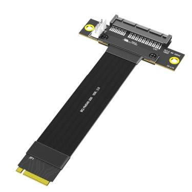 Imagem de Cartão adaptador HLT M.2 Key M 4.0 para PCI-e 4.0 4X 180 graus, cabo de extensão Nvme 4.0 para PCI-e PCI-Express 4X