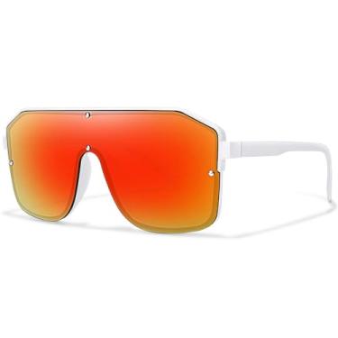 Imagem de Óculos de sol de pesca com lentes rebitadas para homens e mulheres, óculos casuais oversized da moda com proteção UV para praia.