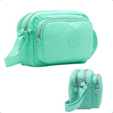 Imagem de Bolsa Transversal, Multi Compartimentos, Alça Ajustável, Compacta Casual, Ideao para Viagens, Resitente Agua. (Verde.Tiffany)