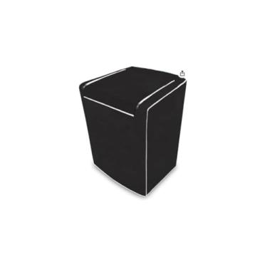 Imagem de Capa para Máquina de Lavar com Abertura Superior, Zíper, Preta, PVC Reforçado, Tamanho G, 68x89cm, Estampa Lavanderia