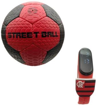 Imagem de Kit Flamengo Bola Futebol Sintética Relógio Infantil touch 7 - SMACTUD