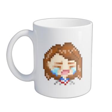 Imagem de Caneca Xícara de Café Porcelana 300ml Estilo Pixel Art Chibi