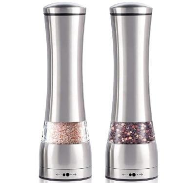 Imagem de Moedor Manual de Sal e Pimenta em Aço Inox, Acrílico e Plástico, 250ml, 22cm, Design Único, Moagem Ajustável