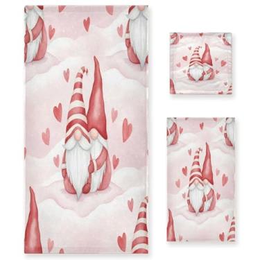 Imagem de Wassud Adorável conjunto de 3 toalhas de banho para dia dos namorados, super macias e absorventes para banheiro, toalhas de banho de secagem rápida, toalha de banho para academia, spa, hotel