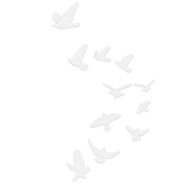 Imagem de GLOGLOW Adesivo de Parede de Espelho Em Forma de Pássaro, Decalques de Parede de Plástico DIY, Adesivos Reflexivos Decorativos para Sala de Estar e Quartos, Decoração Diária (Prata)