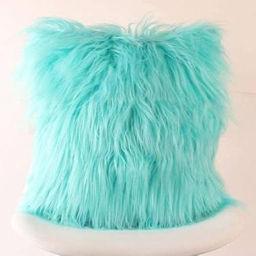 Imagem de Almofada de luxo com enchimento de pelo alto, 45x45(Verde tifanny)