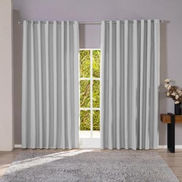 Imagem de Cortina Blackout para Sala - Tecido 100% Corta Luz Impermeável, Anti-Ruído e Privacidade, Ideal para Sala de Estar, Quarto e Escritório, Design Elegante e Durável (Gelo,6,00 x 2,80 m)