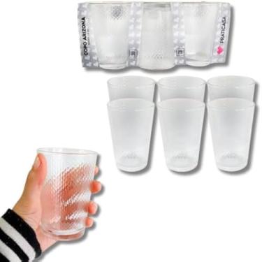 Imagem de Kit, seis, copos, vidro, agua, suco, bebida, transparente,200ml