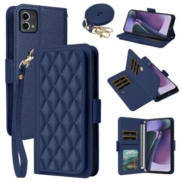 Imagem de Dibosom Capa carteira para Motorola Moto G Stylus 5G 2023 Argyle com alça de pulso/ombro e compartimentos para cartões, capa de celular acolchoada minimalista para GStylus G5 XT2317DL XT2315-5