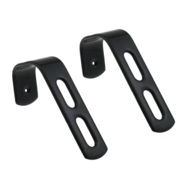 Imagem de Maxmoral 2 peças ganchos de escada inclinados de camada dupla revestidos de PVC suportes de cama de ferro de aço inoxidável revestidos de borracha ganchos de metal em forma de J revestidos de borracha