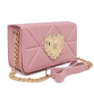 Imagem de Bolsa Feminina Transversal Pequena De Ombro Alça De Corrente (Rosê)